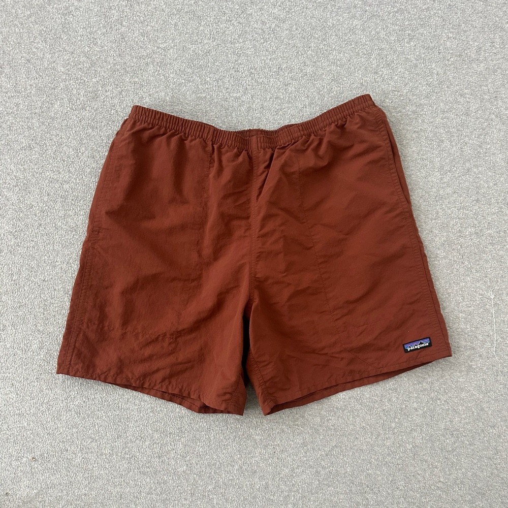 Patagonia Baggies Shorts Mens XL Unlined Rust Brown 7 Inch Longs Nylon Trunks
